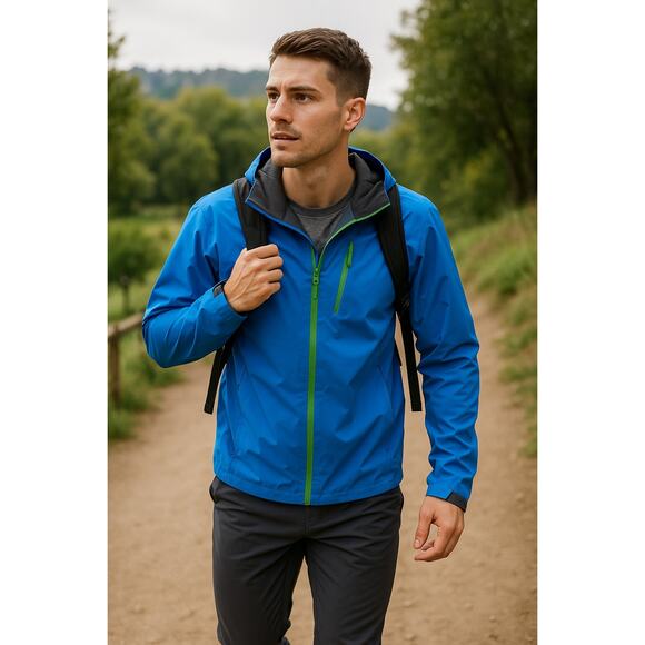 Mammut Windbreaker Full Zip Jacket Soft Tech Blue Black Men's Medium Outdoor - Picture 1 of 13